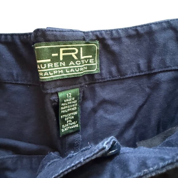 Lauren Ralph Lauren Womens Navy Capri Pants Size 12 Cotton/Elastane Blend - Picture 2 of 7